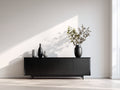 Meuble d'entrée - Bois-Métal - 180 x 40 x 70 cm - Noir - Style moderne minimaliste