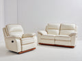 Ensemble de canapés - Similicuir - 179x97x102 cm - Ivoire-Marron - Style contemporain relax électrique