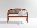 Banc de jardin - Bois-Tissu - 151x62x89 cm - Bois brun-Blanc - Style classique à dossier cintré