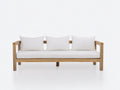 Canapé de jardin-Bois-Tissu-230x90x78 cm-Naturel-Blanc-Style contemporain