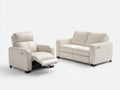 Ensemble de canapés - Similicuir - 176x94x101 cm - Ivoire - Style contemporain relax électrique