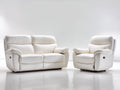 Ensemble de canapés - Similicuir - 182x96x102 cm - Ivoire - Style contemporain relax réglable