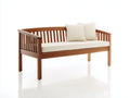 Banc de jardin-Bois-Tissu-180x72x88 cm-Marron-Blanc cassé-Style contemporain
