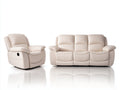 Ensemble de canapés - Similicuir - 224x101x104 cm - Ivoire - Style contemporain relax électrique