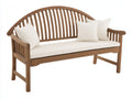 Banc de jardin-Bois-Tissu-150x62x92 cm-Marron-Blanc cassé-Style classique