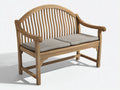 Banc de jardin-Bois-Tissu-155x68x90 cm-Bois naturel-Gris clair-Style classique